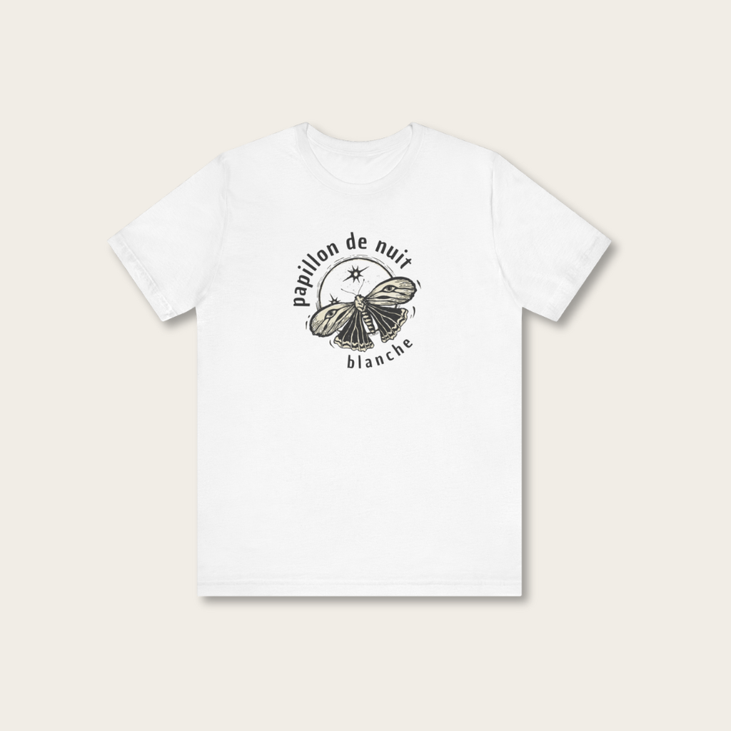 T-shirt blanc unisexe - Papillon de nuit blanche