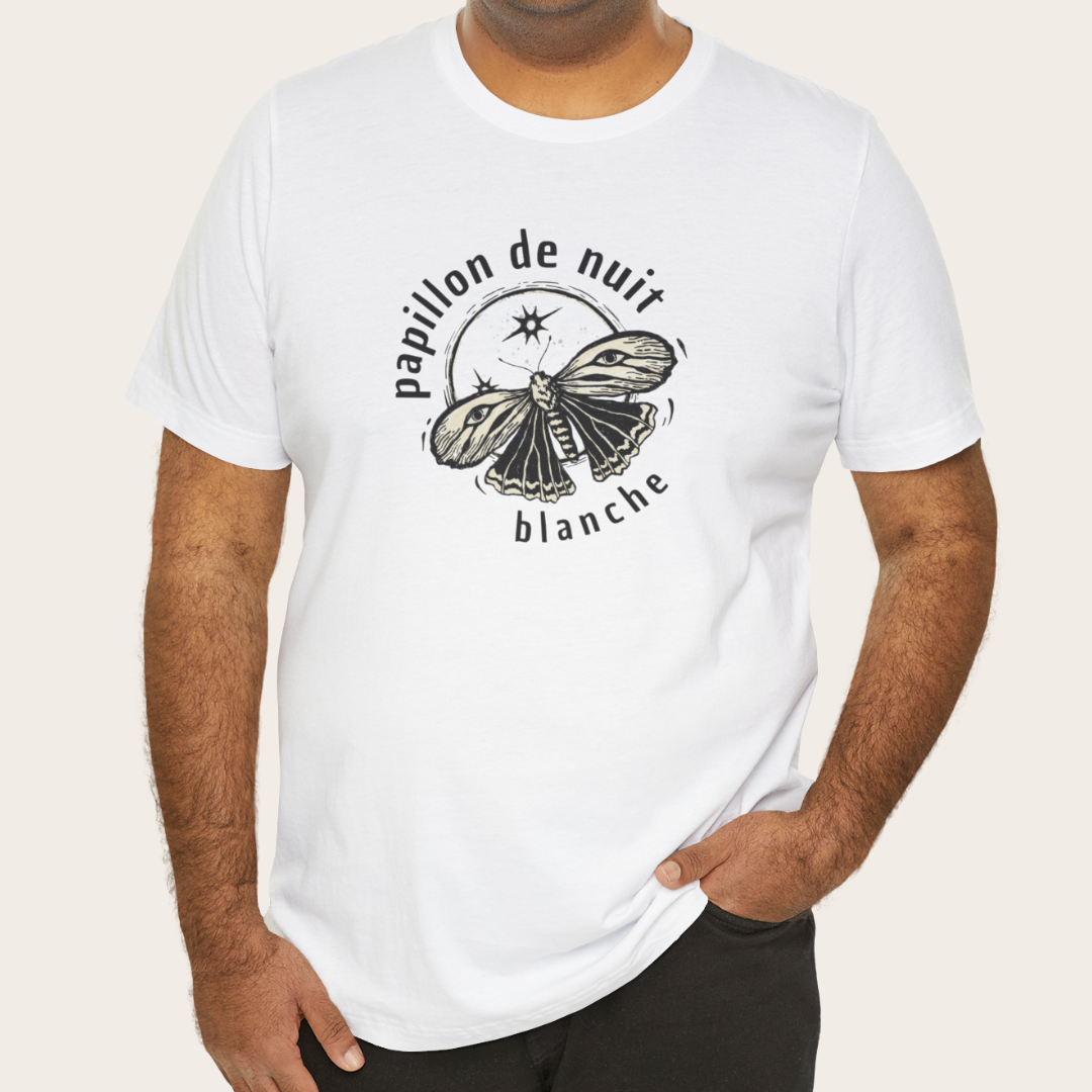 T-shirt blanc unisexe - Papillon de nuit blanche