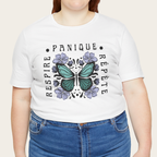 T-shirt blanc unisexe - Respire, Panique, Répète