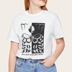 T-shirt blanc unisexe - Papillonner entre deux mondes
