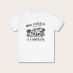 T-shirt blanc unisexe - Mon cerveau complote