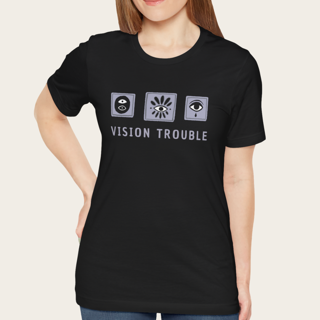 T-shirt noir unisexe  - Vision trouble
